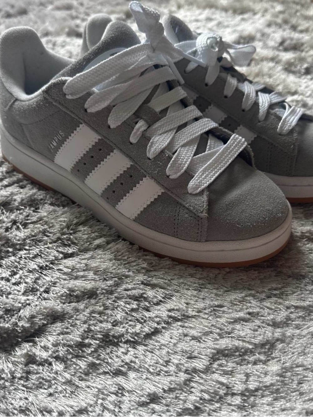 Adidas Campus Suede Sneakers in Light Gray & White